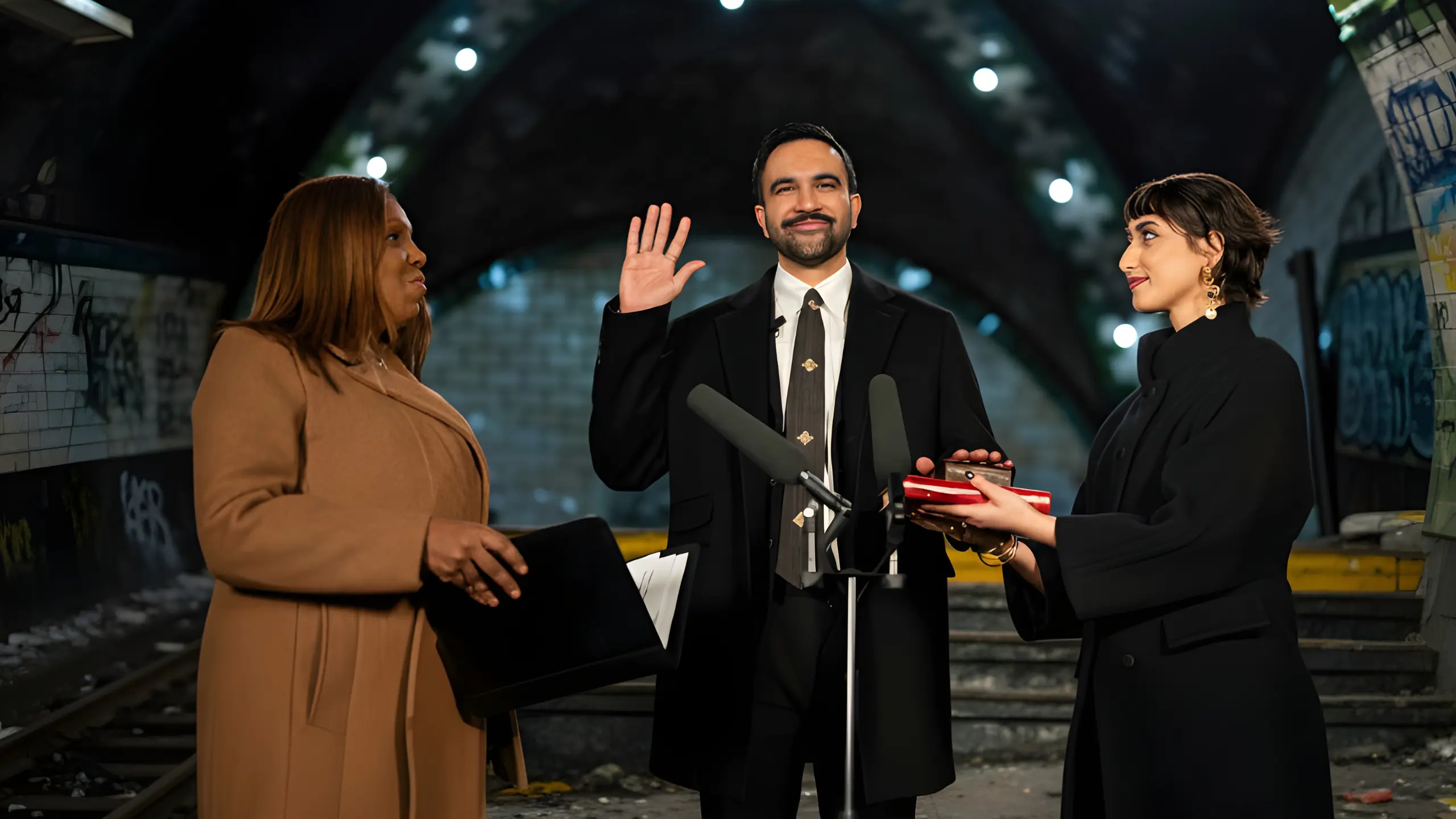 Zohran Mamdani Takes Oath in Abandoned Subway Station